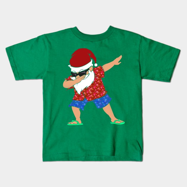 'Dabbing Santa in Hawaiian' Hilarous Santa Gift Kids T-Shirt by ourwackyhome